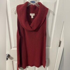 LOFT Women's Burgundy Cowl Neck Sweater